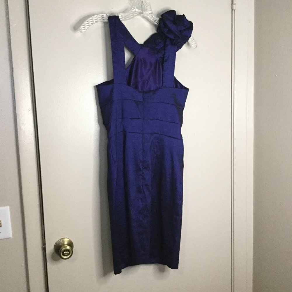 Cache Deep Midnight Blue Ruffle Cocktail Dress - Picture 8 of 9